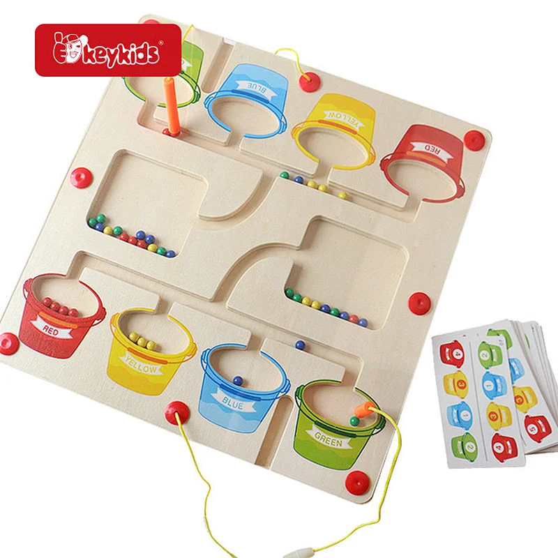 OEM Magnetic Color and Number Maze Wooden Montessori Toys for 3+ Year Old W11H123