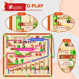 OEM Magnetic Color and Number Maze Wooden Montessori Toys for 3+ Year Old W11H123